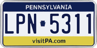 PA license plate LPN5311