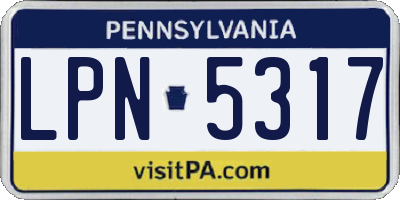 PA license plate LPN5317