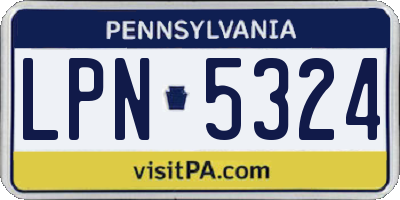 PA license plate LPN5324