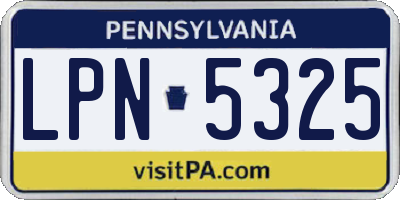 PA license plate LPN5325