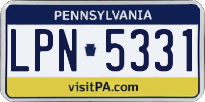 PA license plate LPN5331