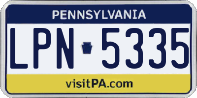 PA license plate LPN5335