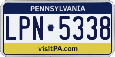 PA license plate LPN5338