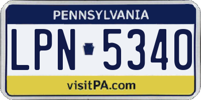 PA license plate LPN5340