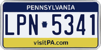 PA license plate LPN5341