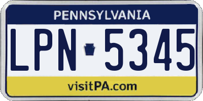 PA license plate LPN5345