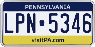 PA license plate LPN5346