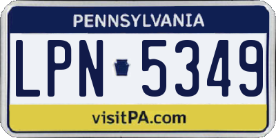 PA license plate LPN5349