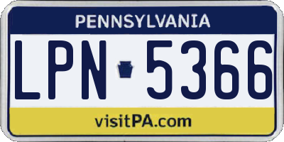 PA license plate LPN5366