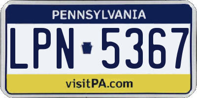 PA license plate LPN5367