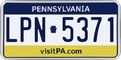 PA license plate LPN5371