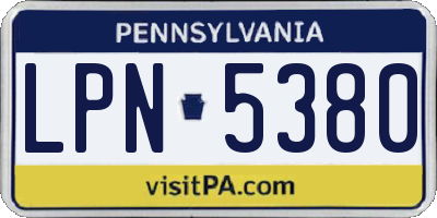 PA license plate LPN5380