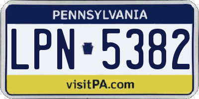 PA license plate LPN5382