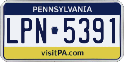 PA license plate LPN5391