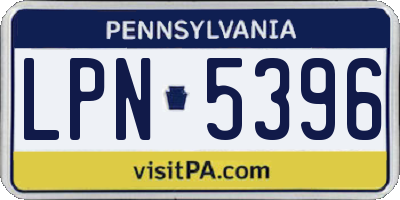 PA license plate LPN5396