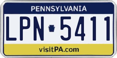 PA license plate LPN5411