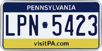 PA license plate LPN5423