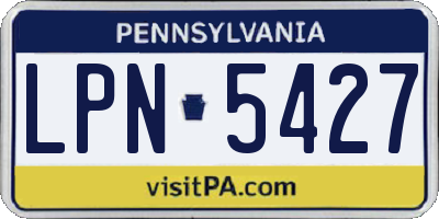 PA license plate LPN5427