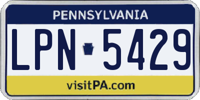 PA license plate LPN5429