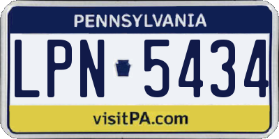 PA license plate LPN5434