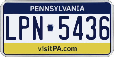 PA license plate LPN5436