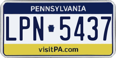 PA license plate LPN5437