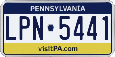 PA license plate LPN5441