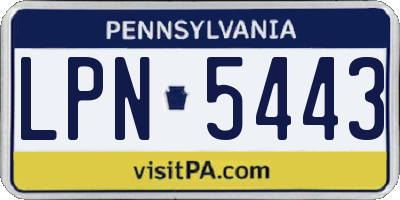 PA license plate LPN5443