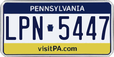 PA license plate LPN5447