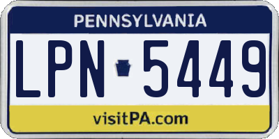 PA license plate LPN5449
