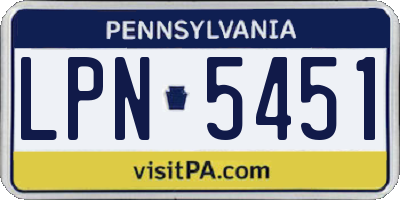 PA license plate LPN5451