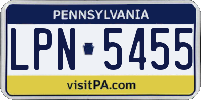 PA license plate LPN5455