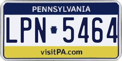 PA license plate LPN5464