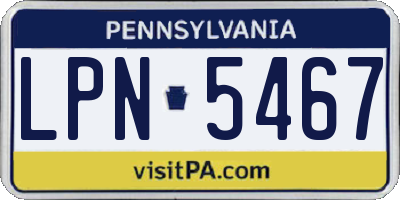 PA license plate LPN5467