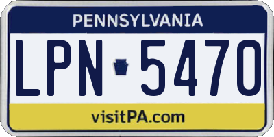 PA license plate LPN5470