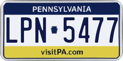 PA license plate LPN5477