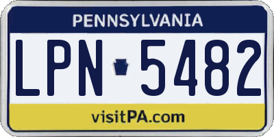 PA license plate LPN5482