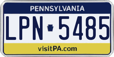 PA license plate LPN5485