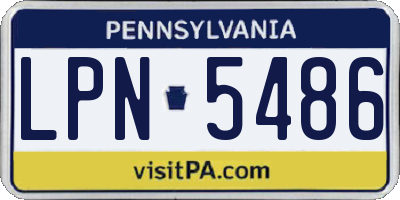 PA license plate LPN5486