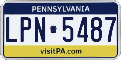 PA license plate LPN5487
