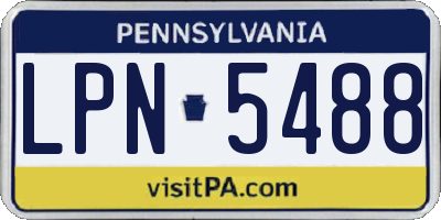 PA license plate LPN5488