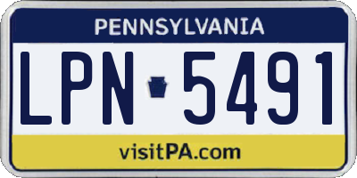 PA license plate LPN5491