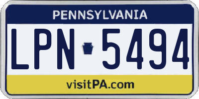 PA license plate LPN5494