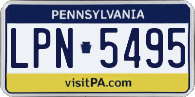 PA license plate LPN5495