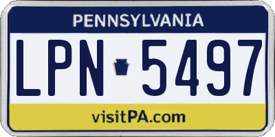 PA license plate LPN5497