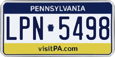 PA license plate LPN5498
