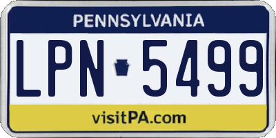 PA license plate LPN5499