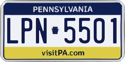 PA license plate LPN5501