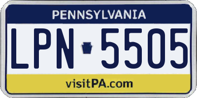 PA license plate LPN5505