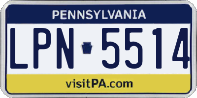 PA license plate LPN5514